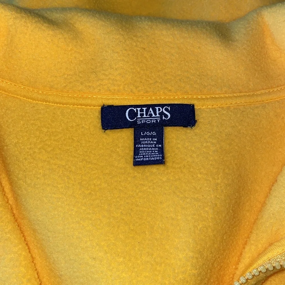 NWOT CHAPS SPORT Yellow Fleece Vest. Size Large. - Picture 4 of 6